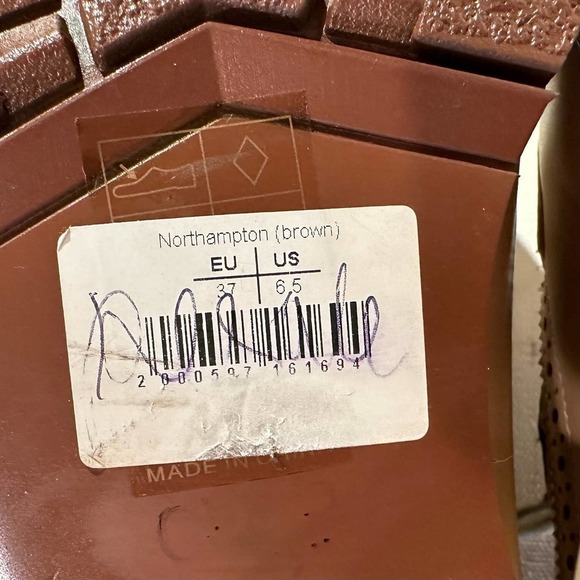 NWT Baldi London North Hampton Brown Heart Oxfords 6.5 - Picture 10 of 11
